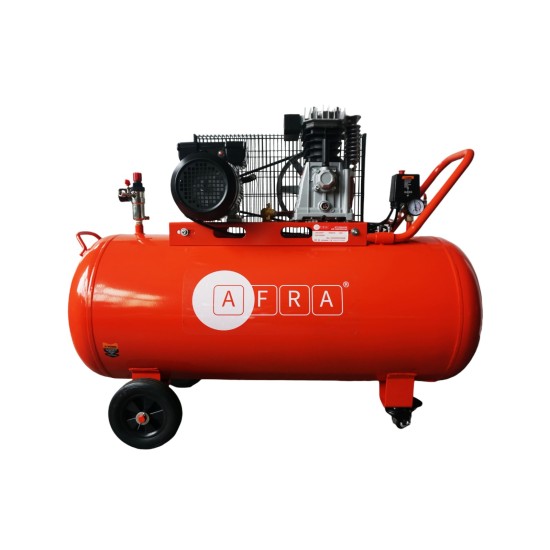 AFRA Air Compressor, 240 V, 200 L Tank, 8 Bar Pressure, Portable Design, Low Noise, Eco-Friendly, Accessories Included, CE Certified.