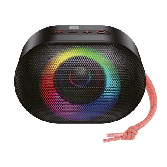 AFRA Bluetooth Speaker, 5 Watts, Black, Plastic Body, Ultra Bass, 7 Hour Playtime, Dynamic RGB Lighting, AF-0005BSBK, 2 Years Warranty.