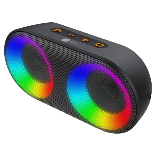 AFRA Bluetooth Speaker, 10 Watts, Black, Plastic Body, Ultra Bass, 3.8 Hour Playtime, LED RGB Lighting,  AF-0010BSBK, IPX4 water resistance, 2 Years Warranty.