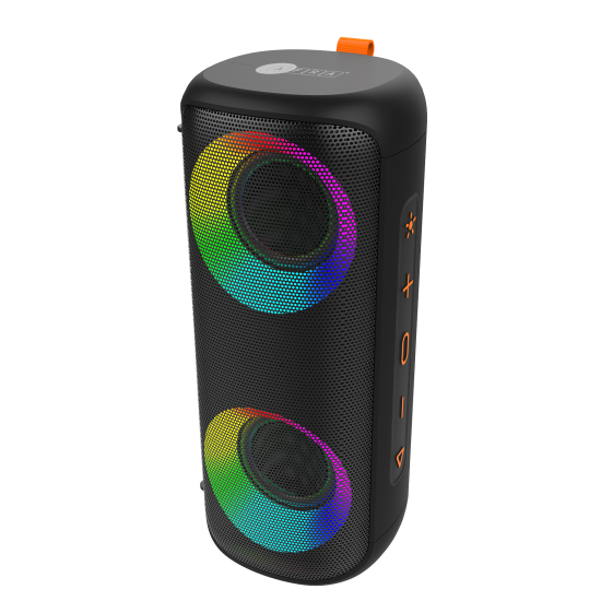 AFRA Bluetooth Speaker, 12watts, Black, Plastic Body, Ultra Bass, Rgb Light Show,  Ipx4 Waterpoorf, 3.7v/3000Mah Rechargeable Battery, AF-0012BSBK, Esma Approved, 2 Years Warranty.