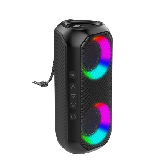 AFRA Bluetooth Speaker, 24 Watts, Black, Plastic Body, Ultra Bass, Rgb Light, Ipx4 Waterpoorf, 3.7v/2000Mah Rechargeable Battery , AF-0024BSBK, ESMA Approved, 2 Years Warranty.