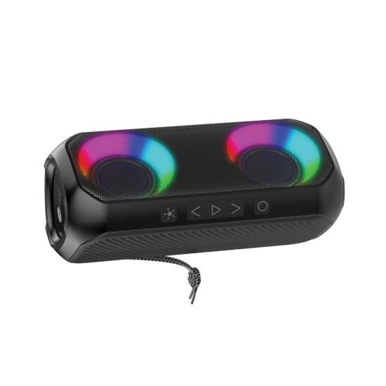 AFRA Bluetooth Speaker, 24 Watts, Black, Plastic Body, Ultra Bass, Rgb Light, Ipx4 Waterpoorf, 3.7v/2000Mah Rechargeable Battery , AF-0024BSBK, ESMA Approved, 2 Years Warranty.