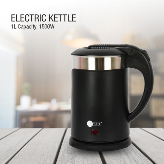 AFRA PORTABLE ELECTRICAL KETTLE, 1.2L - 1500W - BLACK