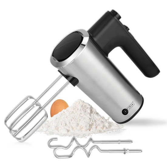 AFRA Hand Mixer, Stainless Steel, 5 Speed, Turbo Setting, Steal Beaters, Dough Hooks, G-Mark, ESMA, RoHS, CB, 2 years warranty