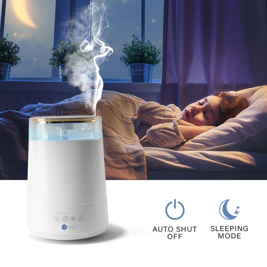 AFRA Cool Mist Ultrasonic Humidifier, 4 Liter, Top Fill, Touch Control, LED Lighting, Timer, User-Friendly Design, 2 year warranty.