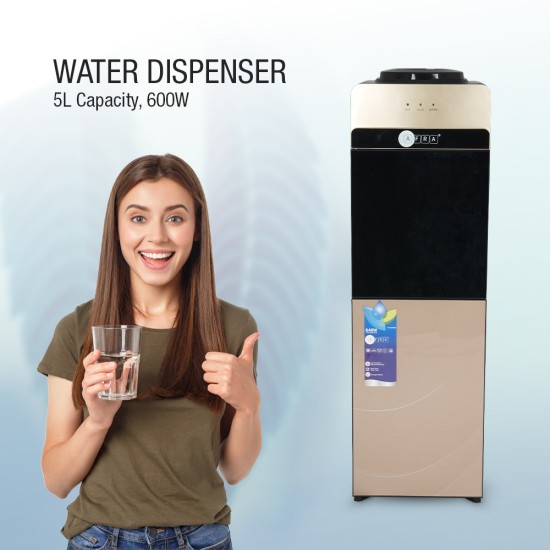 AFRA Top loading Water Dispenser 2 Tap Cover Cabinet Heating Power 550W Cooling Power 90W Rose Gold