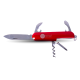 AFRA Japan Multifunction Knife, Stainless Steel, Red, 5 in 1 Knife, Corkscrew, Bottle Opener, Can Opener, Screwdriver, With Keyring, Compact Folding