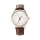 AFRA ELEMENTAL GENTS WATCH ROSE GOLD CASE WHITE DIAL BROWN LEATHER