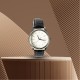 AFRA ELEMENTAL GENTS WATCH SILVER CASE WHITE DIAL BLACK LEATHER