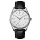 AFRA ELEMENTAL GENTS WATCH SILVER CASE BLACK DIAL BLACK LEATHER