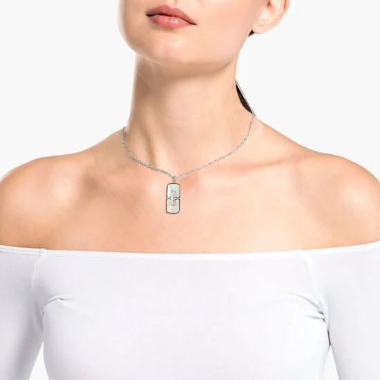 AFRA JEW GLAZE SILVER STAINLESS STEEL NECKLACE