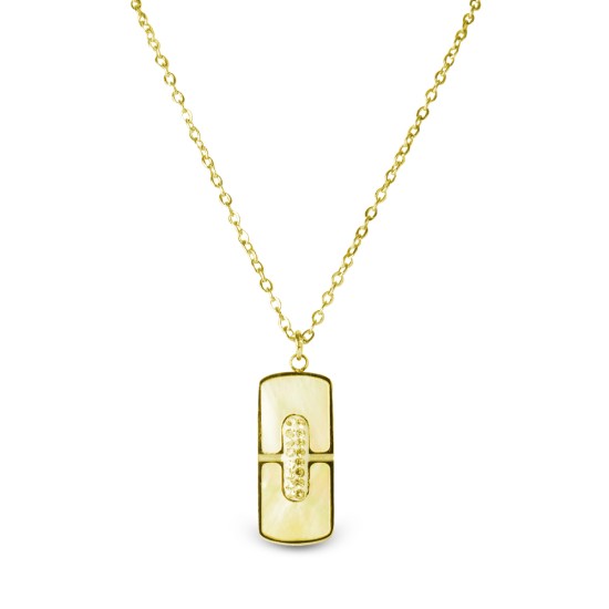 AFRA JEW GLAZE GOLD STAINLESS STEEL NECKLACE