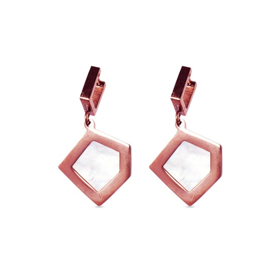 AFRA JEW GLAZE ROSEGOLD STAINLESS STEEL EARRING