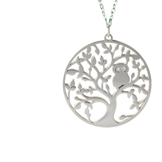 AFRA JEW TREE SILVER STAINLESS STEEL NECKLACE