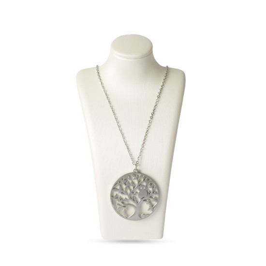 AFRA JEW TREE SILVER STAINLESS STEEL NECKLACE