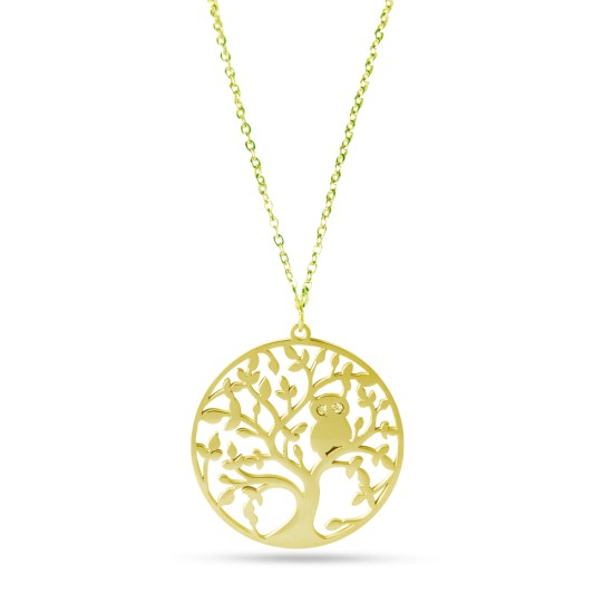 AFRA JEW TREE GOLD STAINLESS STEEL NECKLACE