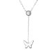 AFRA JEW WINGS SILVER STAINLESS STEEL SET -NECKLACE+EARRINGS