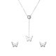 AFRA JEW WINGS SILVER STAINLESS STEEL SET -NECKLACE+EARRINGS