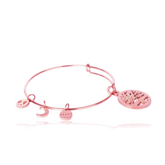 AFRA JEW CHARM ROSEGOLD STAINLESS STEEL BRACELET