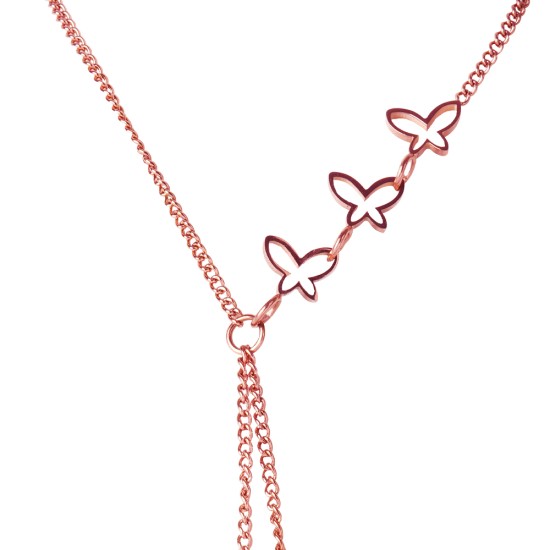 AFRA JEW TITANIA ROSEGOLD STAINLESS STEEL NECKLACE