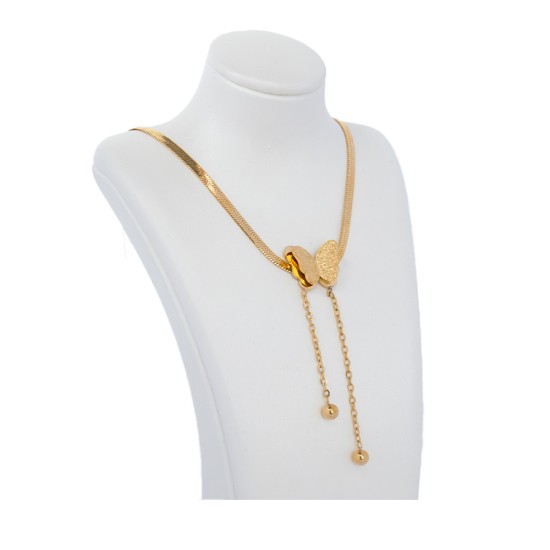 AFRA JEW TITANIA GOLD STAINLESS STEEL NECKALCE