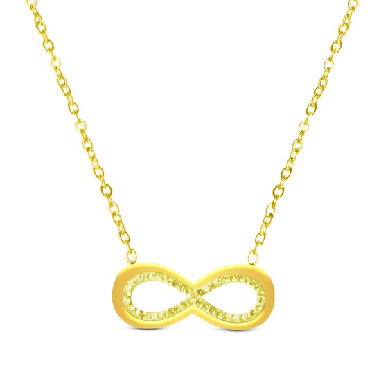 AFRA JEW INFINITE GOLD STAINLESS STEEL NECKALCE