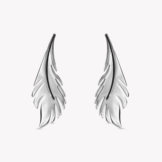 AFRA JEW PALMETTE SILVER STAINLESS STEEL EARRING