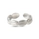 AFRA JEW PALMETTE SILVER STAINLESS STEEL RING