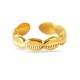 AFRA JEW PALMETTE GOLD STAINLESS STEEL RING