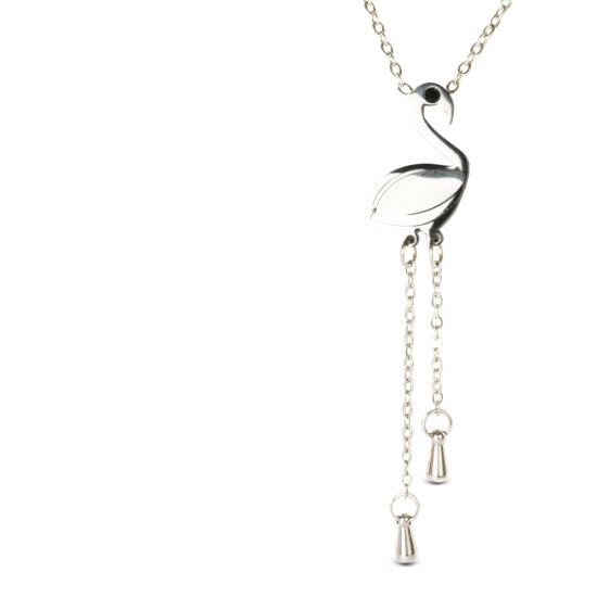 AFRA JEW AVIS SILVER STAINLESS STEEL NECKALCE