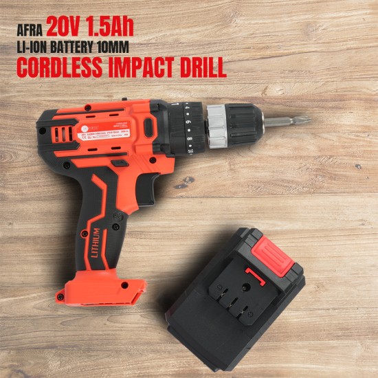 AFRA 20V 1.5Ah LI-ION BATTERY 10MM CORDLESS IMPACT DRILL