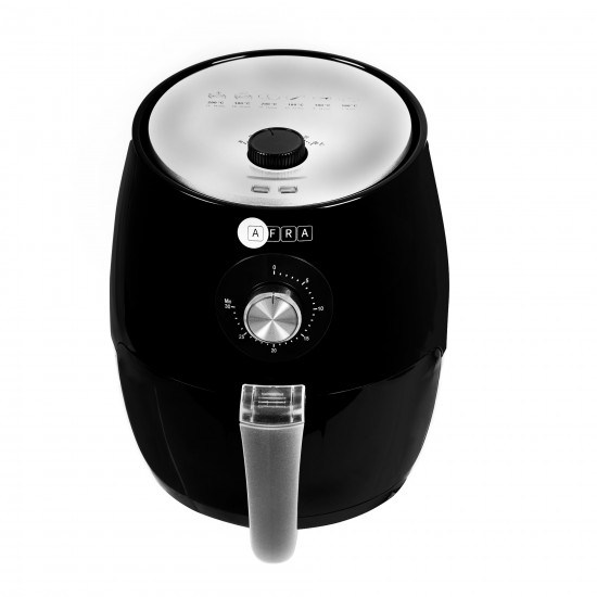 AFRA Air Fryer, 1300-1500W, 2.5L Capacity, Removable Basket & Pot, Adjustable Temperature, Overheat Protection, Non-Slip Feet, Cool Touch Handle, G-MARK, ESMA, ROHS, and CB Certified, 2 Years Warranty.