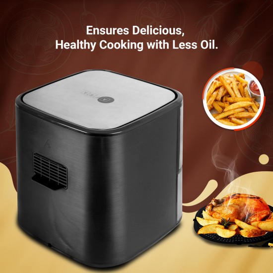 AFRA Air Fryer, 1600-1800W, 5.5L Capacity, Removable Basket & Pot, Adjustable Temperature, Overheat Protection, Non-Slip Feet, Cool Touch Handle, G-MARK, ESMA, ROHS, and CB Certified, 2 Years Warranty.