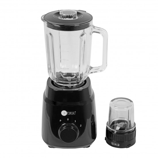 AFRA 2 in 1 Blender, AF-600BLBK, 600W, 5 Speed Settings, 1.5L Capacity, Blender & Grinder, Easy-To-Clean.