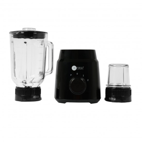 AFRA 2 in 1 Blender, AF-600BLBK, 600W, 5 Speed Settings, 1.5L Capacity, Blender & Grinder, Easy-To-Clean.