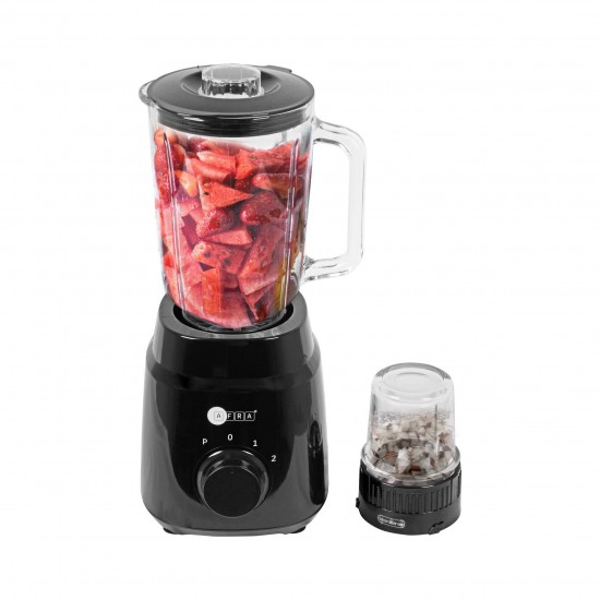 AFRA 2 in 1 Blender, AF-600BLBK, 600W, 5 Speed Settings, 1.5L Capacity, Blender & Grinder, Easy-To-Clean.