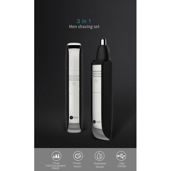 AFRA Nose Trimmer, AF-0045NSBK, Stainless Steel Head, Ergonomic, Portable, Rechargeable, Compact Design, Easy to Operate, USB Cable Charging.