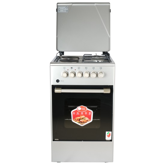 AFRA Free Standing Cooking Range, 50x50, Gas and Electric Burners, Stainless Steel, Compact, Adjustable Legs, Temperature Control, G-Mark, ESMA, RoHS, CB, 2 years warranty.