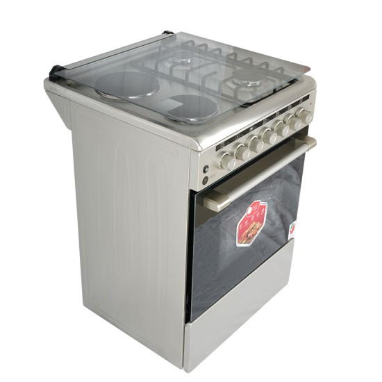 AFRA Free Standing Cooking Range, 60x60, Gas and Electric Burners, Stainless Steel, Compact, Adjustable Legs, Temperature Control, Mechanical Timer, G-Mark, ESMA, RoHS, CB, 2 years warranty.