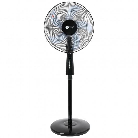  AFRA Electric Stand Fan, AF-1660BKR, 60W, Adjustable Height, 5 Blades, Includes Remote Control, Black