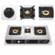 AFRA Three Burner Gas Stove,  Three Burners, Brass Caps, Battery Powered Ignition, Stainless Steel, Cast Iron, Double Injection, G-MARK, ESMA, ROHS, and CB Certified, 2 Years Warranty.