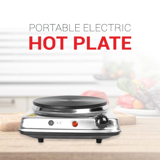 AFRA Single Electric Hotplate, 1500W, Thermostatic Control, Stainless Steel, Overheat Protection, G-MARK, ESMA, ROHS, and CB Certified, 2 years Warranty.