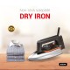 AFRA Japan Dry Iron, 1000W, Teflon Soleplate, Thermostat Dial, 1.2M Swivel Cord, Pilot Light, Ergonomic Handle, Silver Finish, G-MARK, ESMA, ROHS, and CB Certified, 2 years warranty