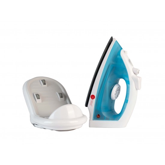 AFRA Japan Cordless Steam Iron, 1600 W, Multiple Functions, Ceramic Coat Soleplate, Quick Reheat, Cordless, Water Level Indicator, Overheat Protection, Smooth Ironing, White/Blue, G-MARK, ESMA, ROHS, and CB Certified with 2 Years Warranty.
