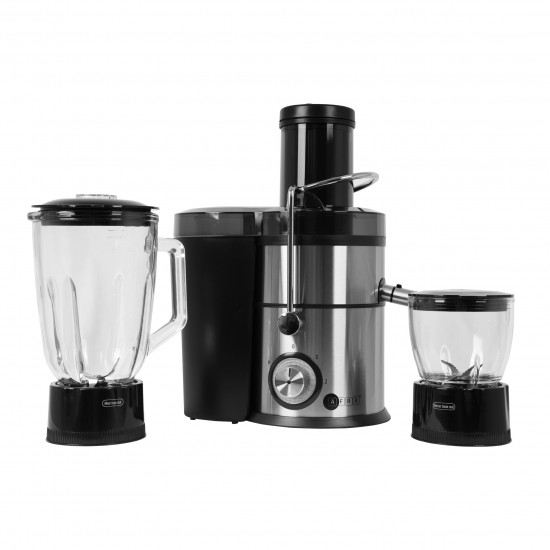 AFRA 4 in 1 Juicer, AF-800JCBK, 800W, 2 Speed Settings, Pulse Function, 1.5L Capacity, Glass Blender, Stainless Steel Blades, With Meat Chopper & Grinder Jar.