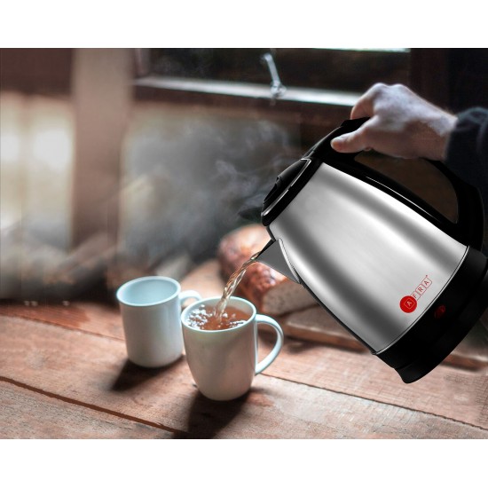 AFRA Electric Kettle, 1500W, 1.8L, Strong Stainless Steel Body with 2 years warranty, ESMA, ROHS, and CB Certified