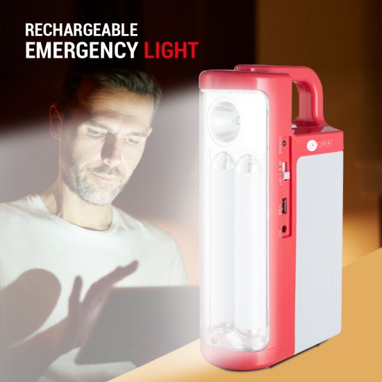 AFRA Emergency LED Light, Rechargeable, 220-240V, With Carrying Handle, Dual Lighting Operation, For Indoor & Outdoor Use, Overcharge Protection, G-MARK, ESMA, ROHS, and CB Certified, With 2 Year Warranty
