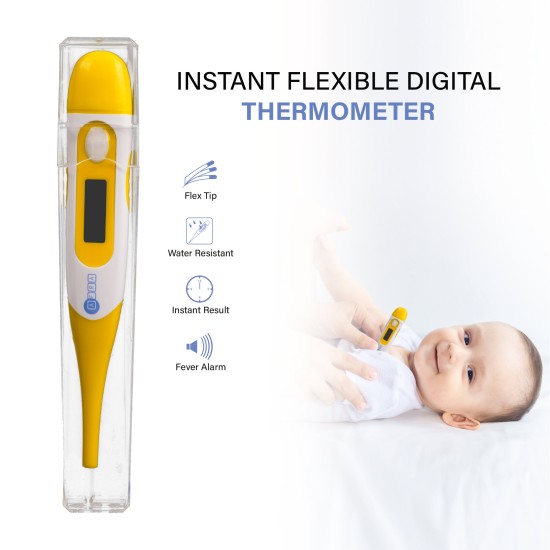 AFRA Japan Instant Flexible Digital Thermometer, AF-300DTFT, White, With Flexible Tip, White, 2 Year Warranty