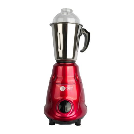 AFRA Heavy-Duty Mixer Grinder, 3 in 1, Red Gloss Finish, Stainless Steel Jars & Blades, Total Jar Capacity 2900ml, 550W, 18000 RPM Motor, G-Mark, ESMA, RoHS, and CB Certified, 2 Years Warranty