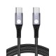 AFRA USB Charging Cable, 3A, 60W, Nylon-Braided Jacket, With Data Transmission, Type C, 1 meter length, Durable, Tangle Free